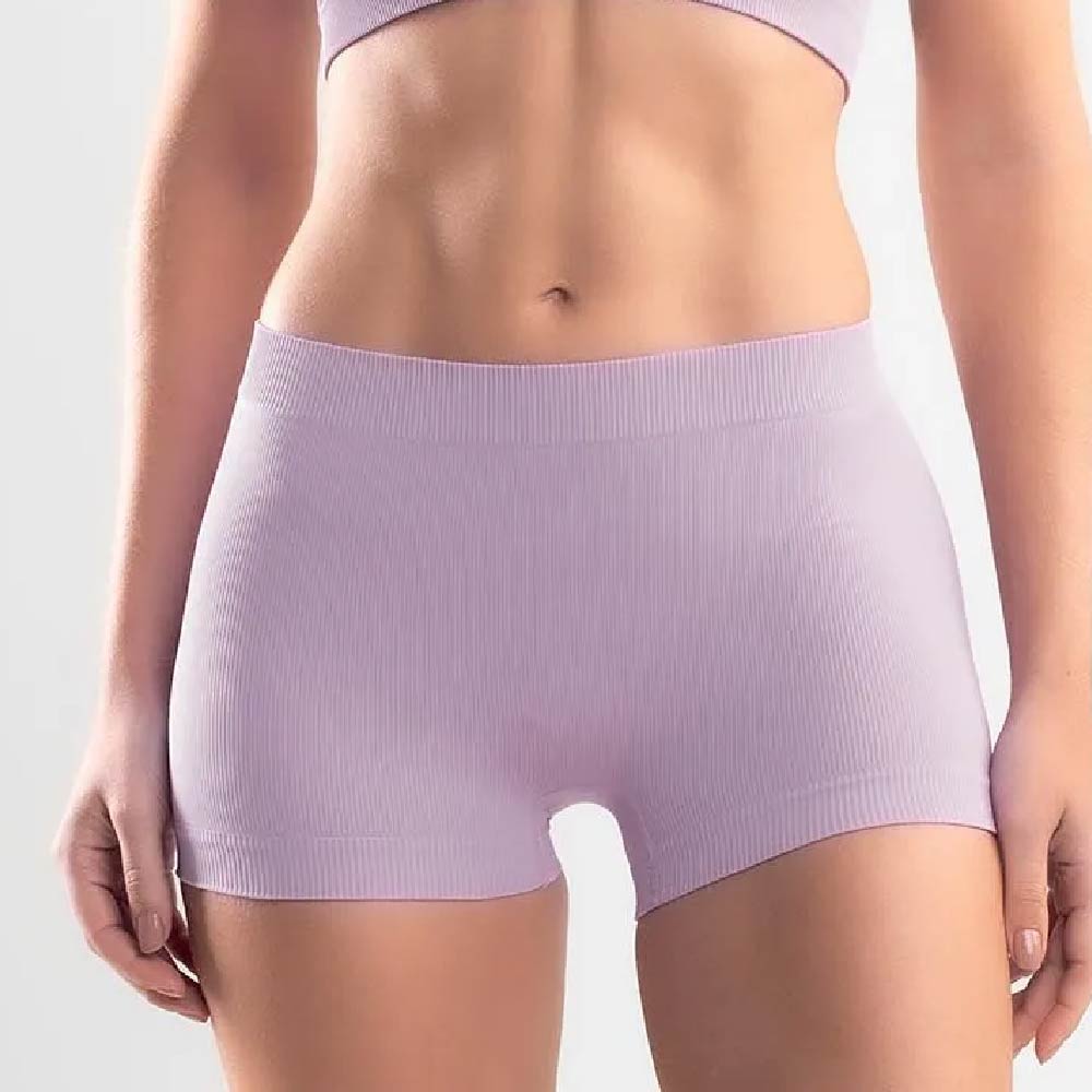 She - Calcinha Boyshort Canelada Microfibra Sem Costura