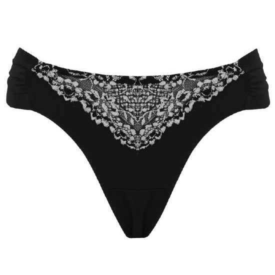 Gracious - Natural Flower - Calcinha Biquini Drapeada Em Renda E Microfibra